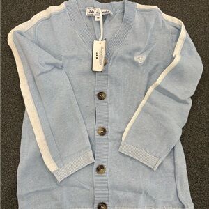 Tartine et Chocolat Powder Blue Knit Cardigan Sweater